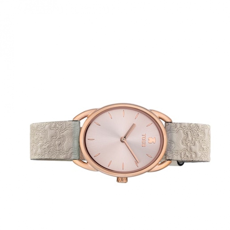 Tous Steel Dai Analogue With Beige Leder Kaos Riemen Uhren Rosa Gold | Österreich-QIUFSV423