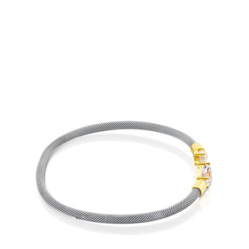 Tous Steel Eklat With Topaz Pearl Armband Silber Gold | Österreich-FONYQS517