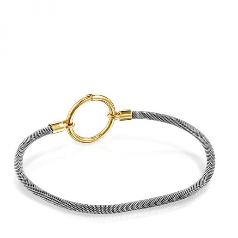 Tous Steel Hold Armband Silber Gold | Österreich-QZKYWA134