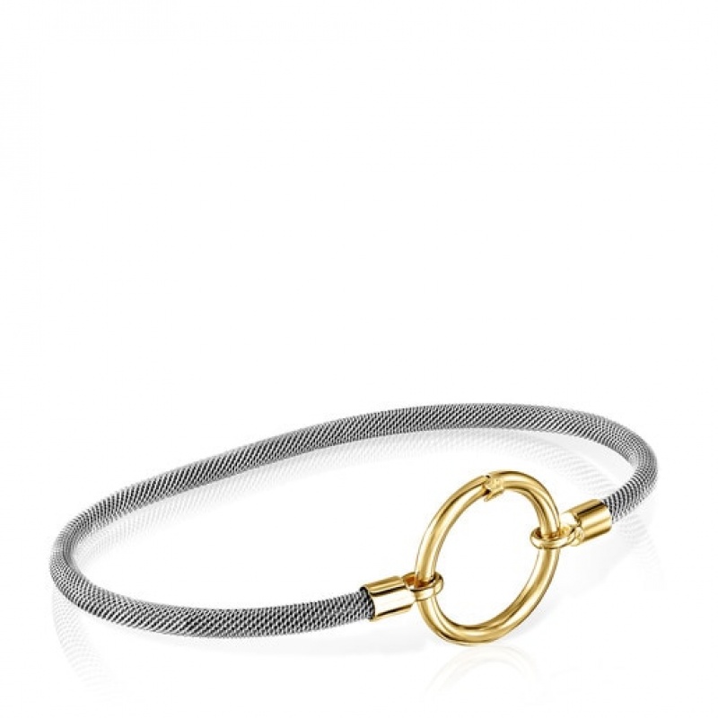 Tous Steel Hold Armband Silber Gold | Österreich-QZKYWA134