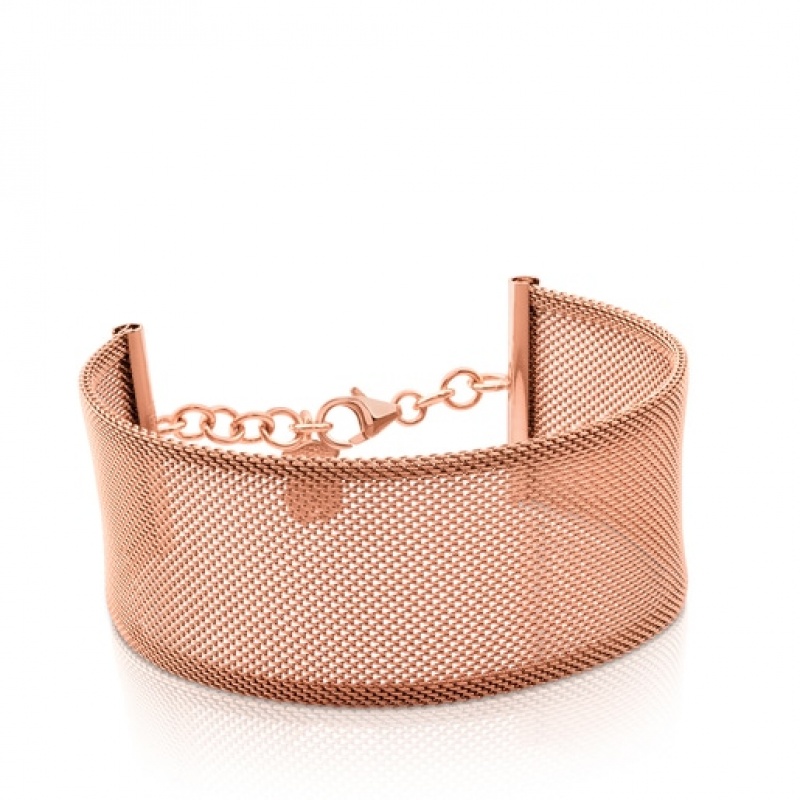 Tous Steel Icon Mesh Armband Rosa Gold | Österreich-GXATRH923