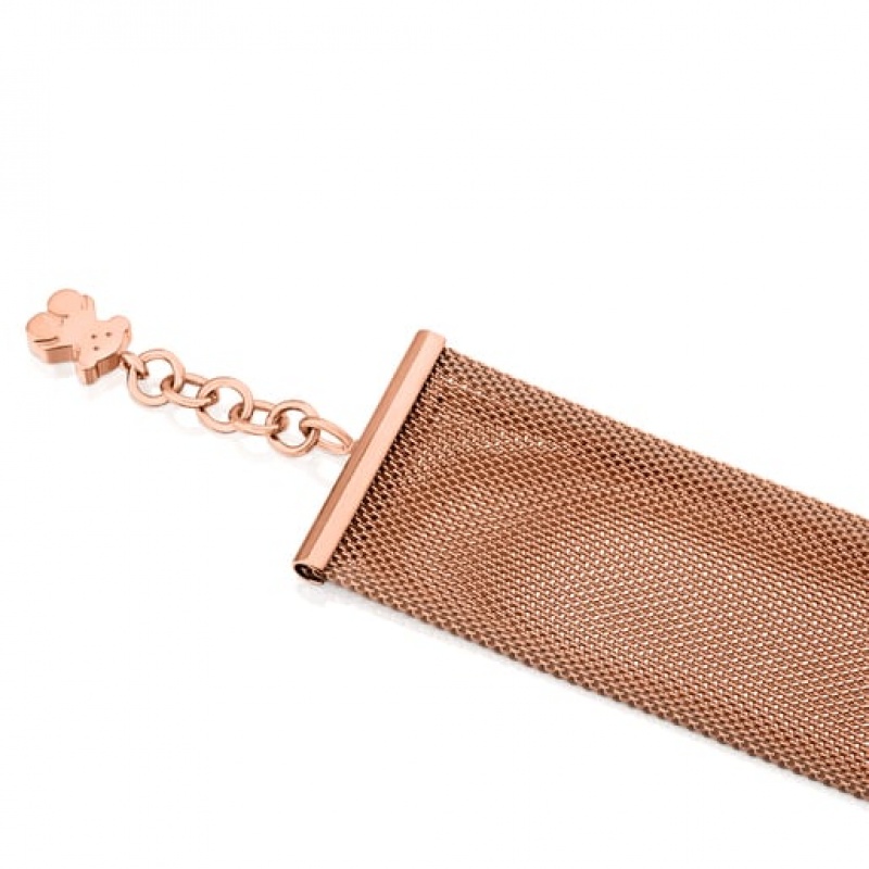 Tous Steel Icon Mesh Armband Rosa Gold | Österreich-GXATRH923