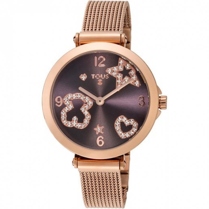 Tous Steel Icon Mesh With Crystals Uhren Rosa Gold | Österreich-YPOWKL902