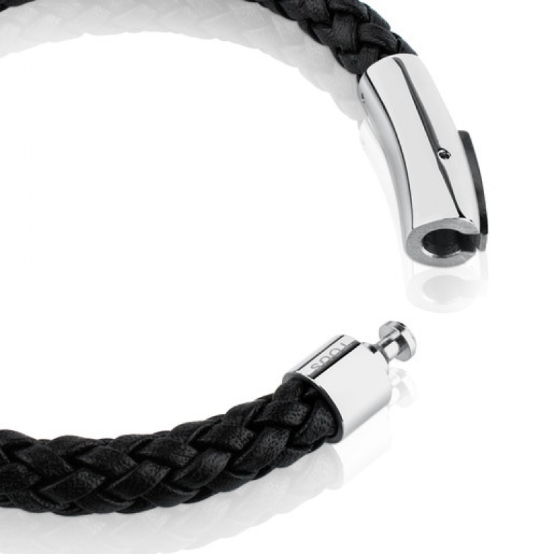 Tous Steel Man Armband Schwarz Silber | Österreich-IYZBUT820