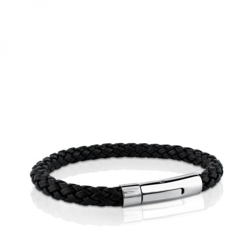 Tous Steel Man Armband Schwarz Silber | Österreich-IYZBUT820