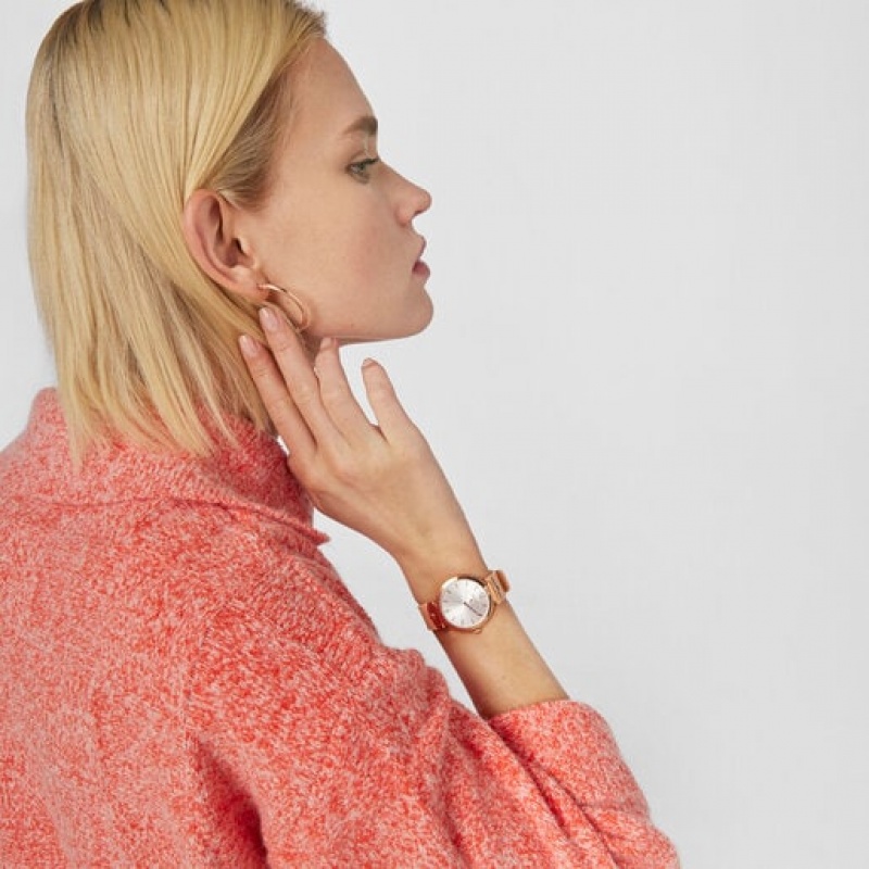 Tous Steel Mesh With Nude Silikon Riemen Uhren Rosa Gold | Österreich-KNFWQJ915