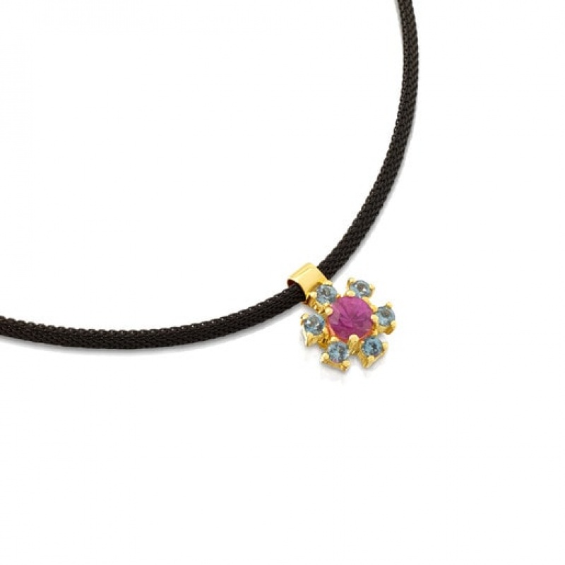 Tous Steel Mini Teatime With Ruby Topaz Halskette Gold | Österreich-LNRJKU574