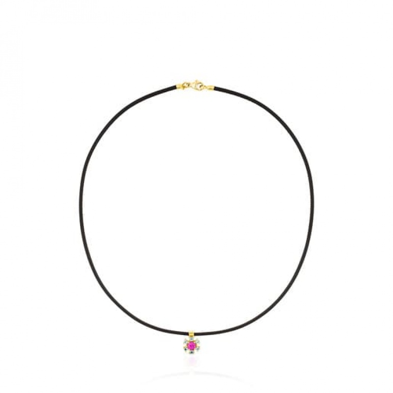 Tous Steel Mini Teatime With Ruby Topaz Halskette Gold | Österreich-LNRJKU574