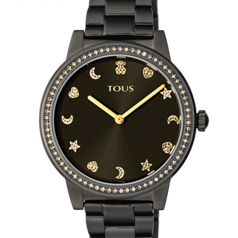 Tous Steel Nocturne With Bezel With Cubic Zirconia Stones Uhren Schwarz | Österreich-OWZLGA487