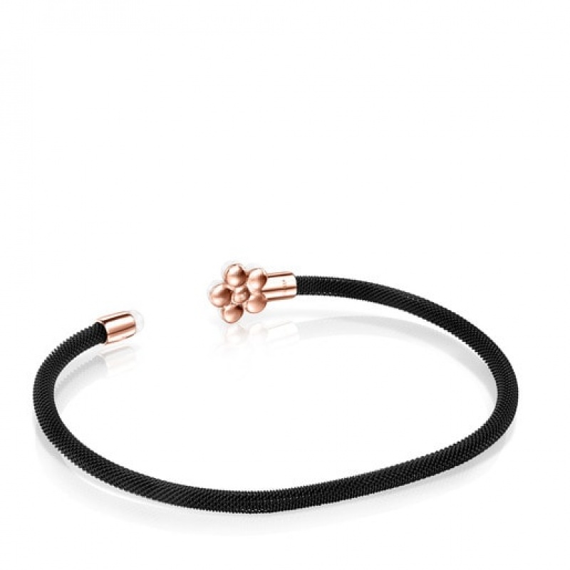 Tous Steel Real Sisy With Pearls Armband Schwarz Rosa Gold | Österreich-SKXJHD395