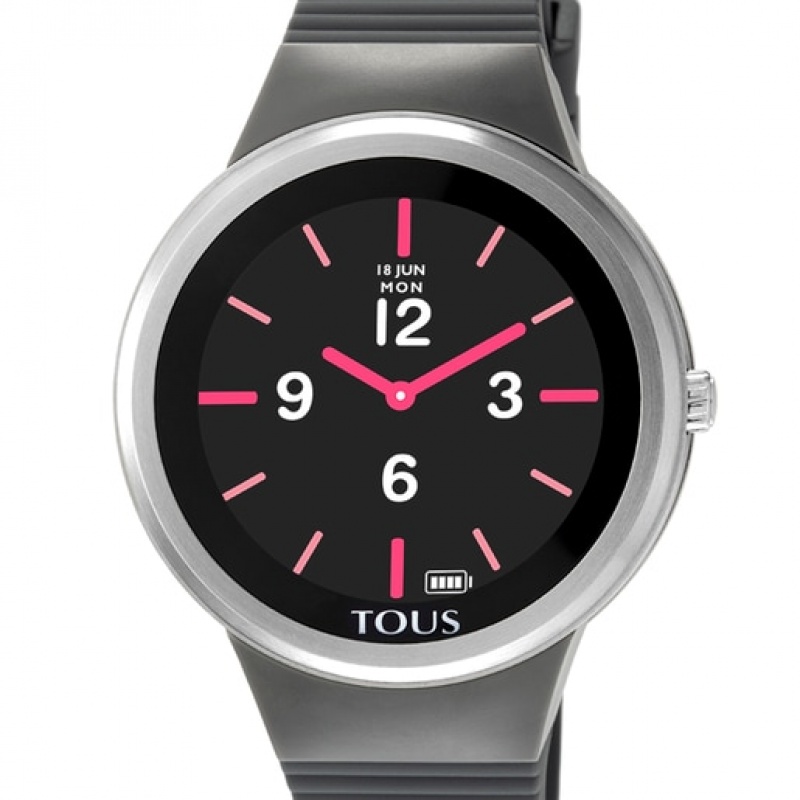 Tous Steel Rond Connect With Gray Silikon Riemen Uhren Dunkelgrau | Österreich-FSPEAD092