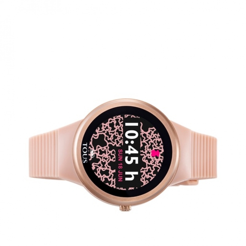 Tous Steel Rond Connect With Nude Silikon Riemen Uhren Beige | Österreich-IJQNEY943