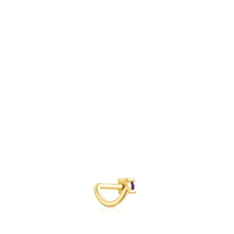 Tous Steel St Tropez Steel Nose With Amethyst Ohrringe Gold | Österreich-XVRKJU254