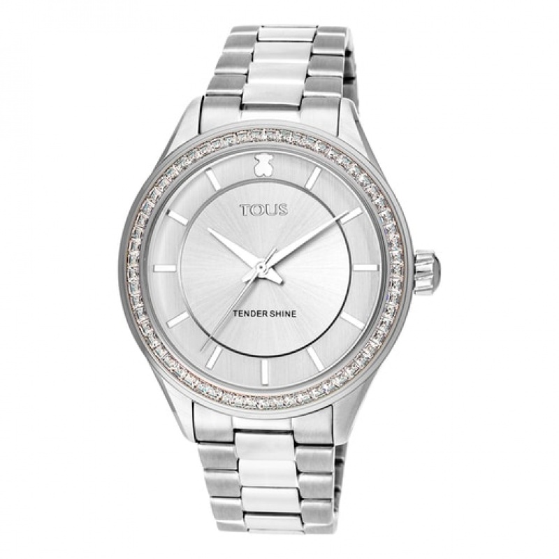 Tous Steel Tender Shine With Cubic Zirconia Uhren Silber | Österreich-TPJFHR367