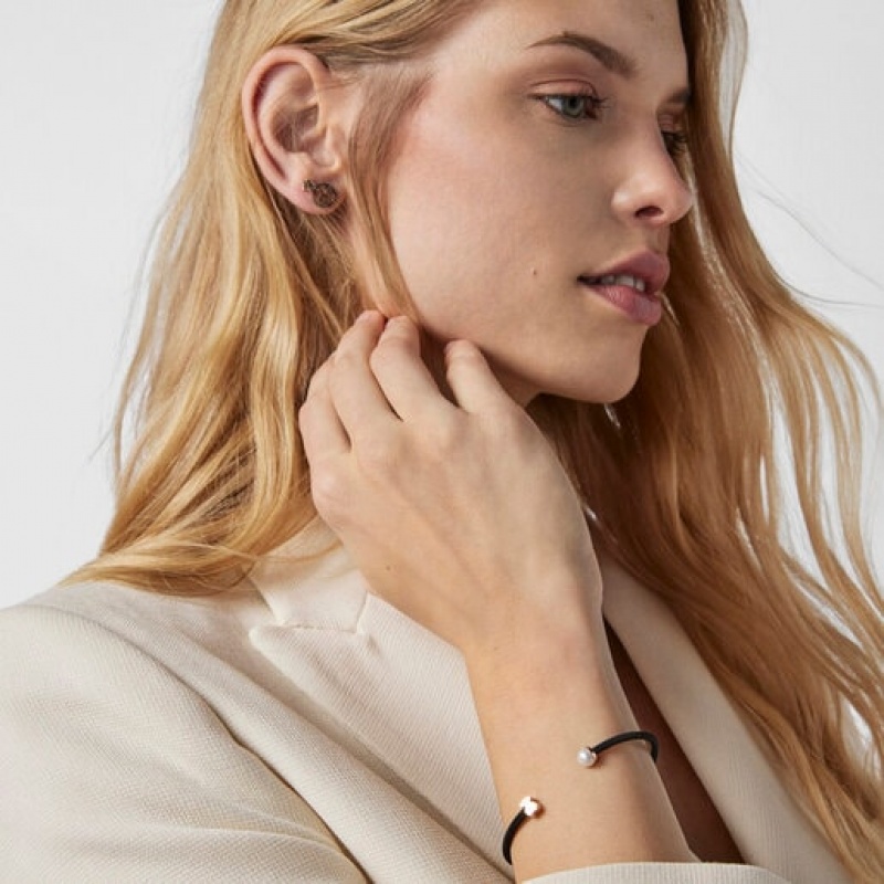 Tous Steel With 65mm Pearl Icon Mesh Armband Schwarz Rosa Gold | Österreich-TNULBG256