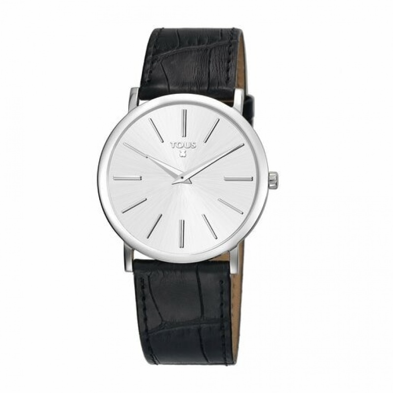 Tous Steel With Leder Riemen Uhren Schwarz | Österreich-ZSIRFJ302