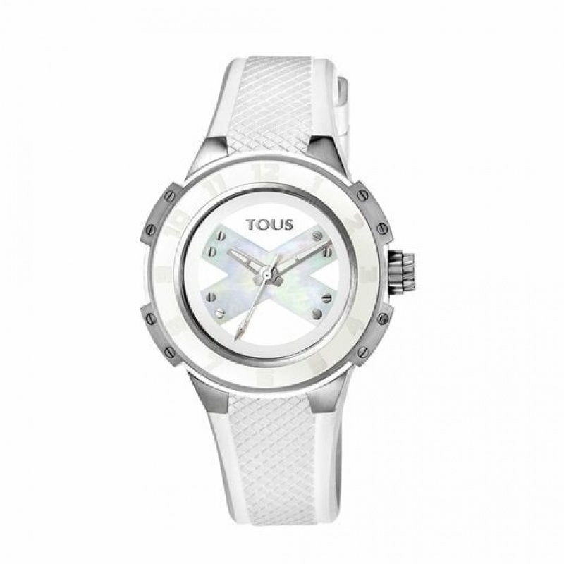 Tous Steel Xtous Lady With Silikon Riemen Uhren Weiß | Österreich-MDUXEN018