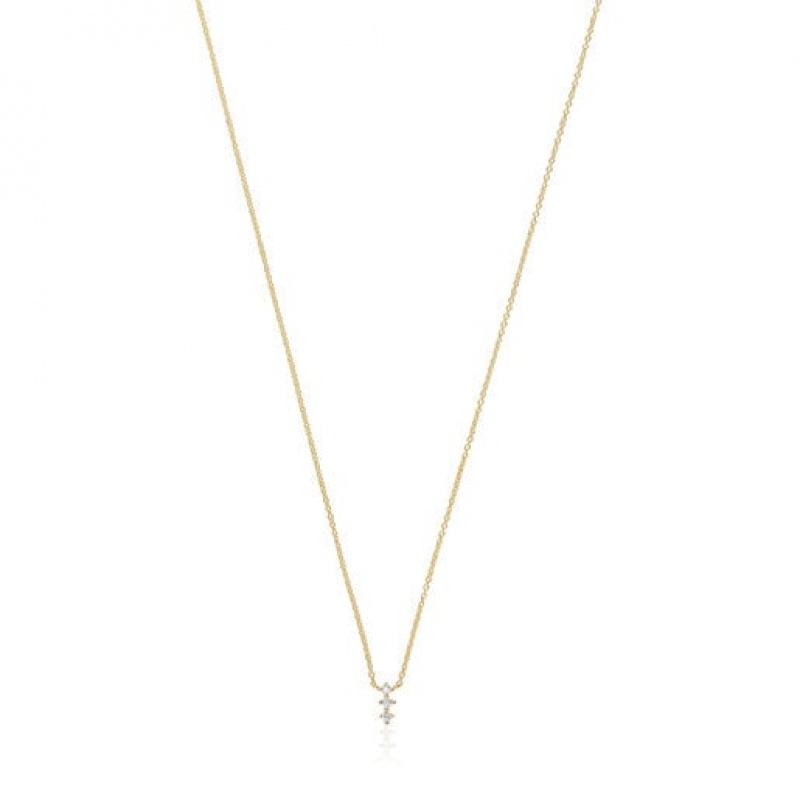 Tous Strip With Diamonds Les Classiques Halskette Gold | Österreich-OWVPSI346