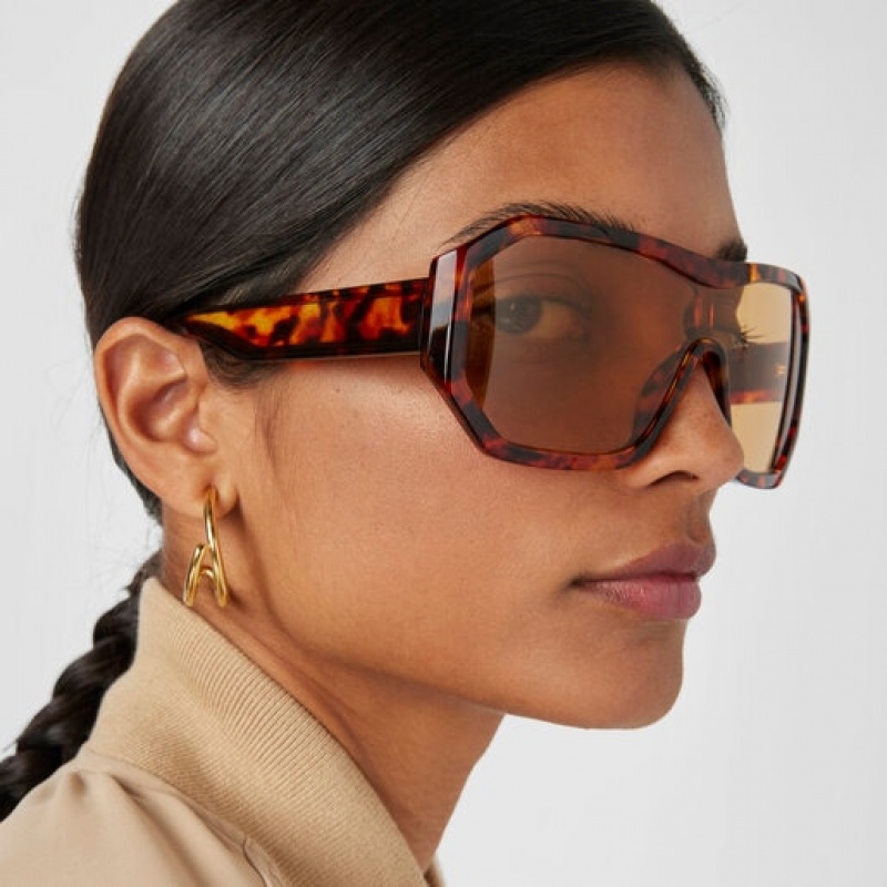 Tous Studs Mask Sonnenbrille Braun | Österreich-ZVIXWA546