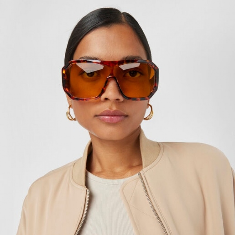 Tous Studs Mask Sonnenbrille Braun | Österreich-ZVIXWA546