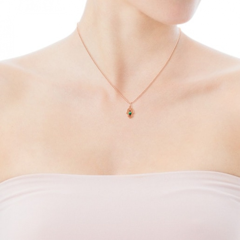 Tous Super Power With Malachite Anhänger Rosa Gold | Österreich-UVXAGS895