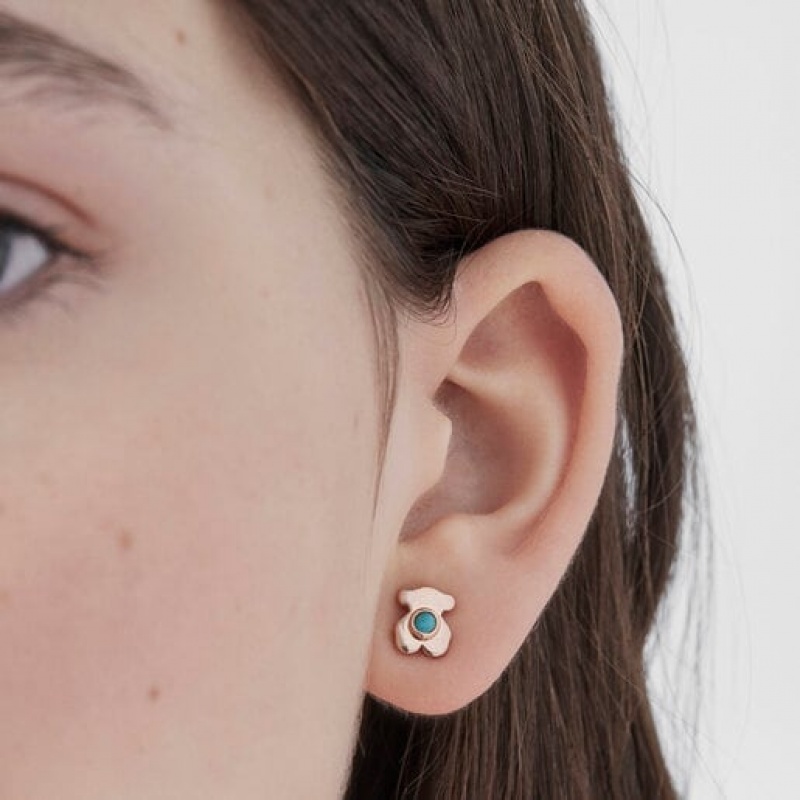 Tous Super Power With Turquoise Ohrringe Rosa Gold | Österreich-RNPLVY124