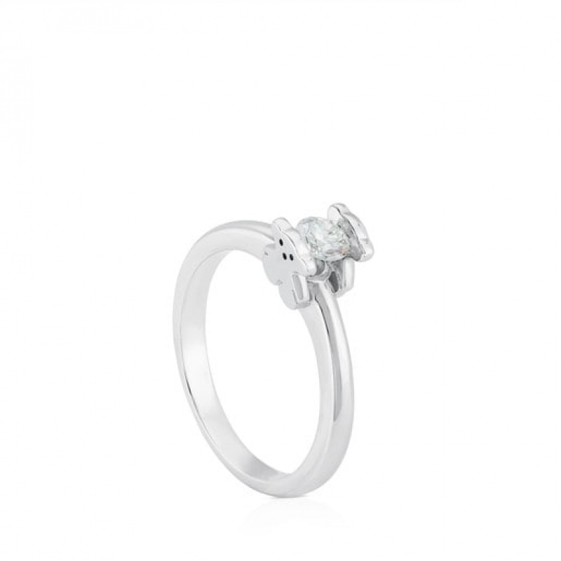 Tous Sweet Diamonds Bear Motif Ring Silber | Österreich-OULASW205