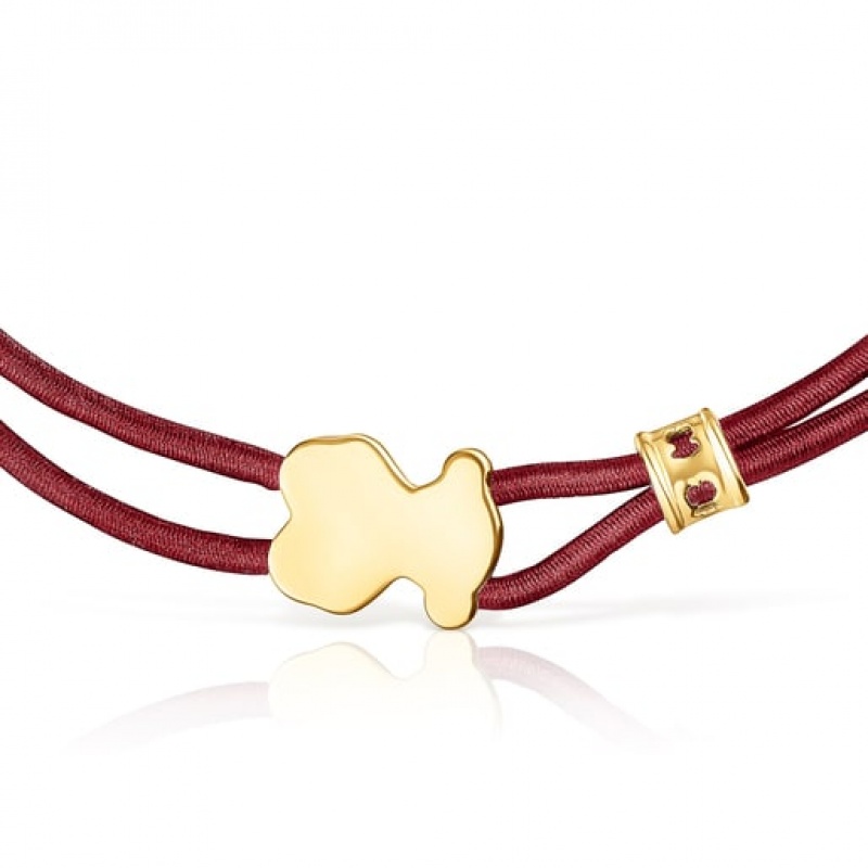 Tous Sweet Dolls Elastic Armband Bordeaux Gold | Österreich-NUDRMS678