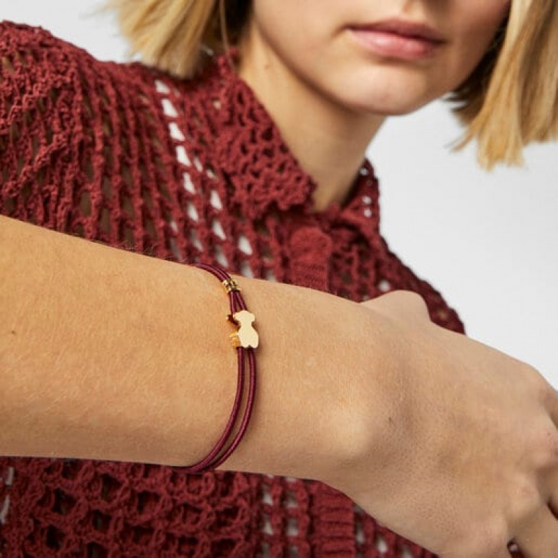 Tous Sweet Dolls Elastic Armband Bordeaux Gold | Österreich-NUDRMS678