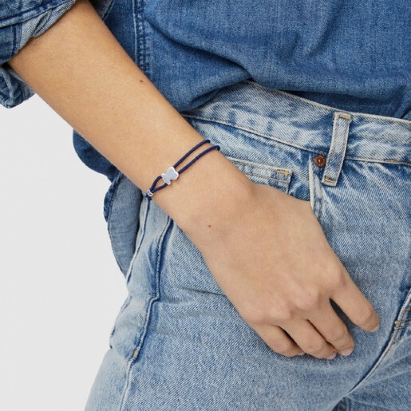 Tous Sweet Dolls Elastic Armband Navy Silber | Österreich-BIDOJE764