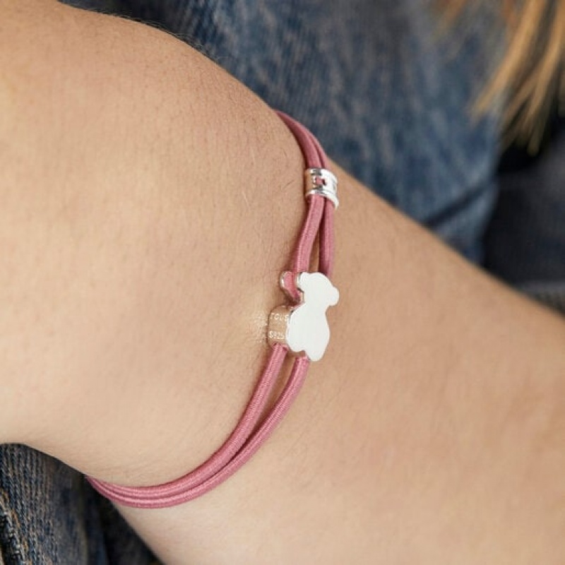 Tous Sweet Dolls Elastic Armband Rot Silber | Österreich-KMCIEW612