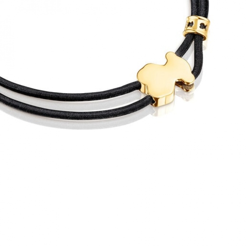 Tous Sweet Dolls Elastic Armband Schwarz Gold | Österreich-CNTIVB904