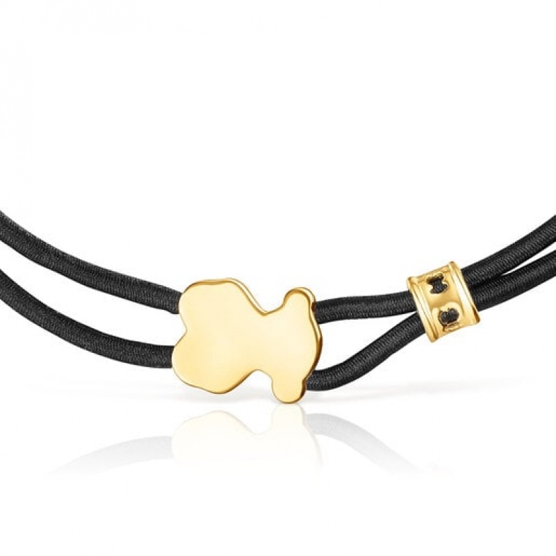 Tous Sweet Dolls Elastic Armband Schwarz Gold | Österreich-CNTIVB904