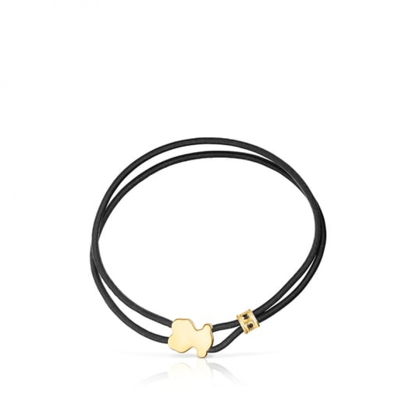 Tous Sweet Dolls Elastic Armband Schwarz Gold | Österreich-UHYKDX197