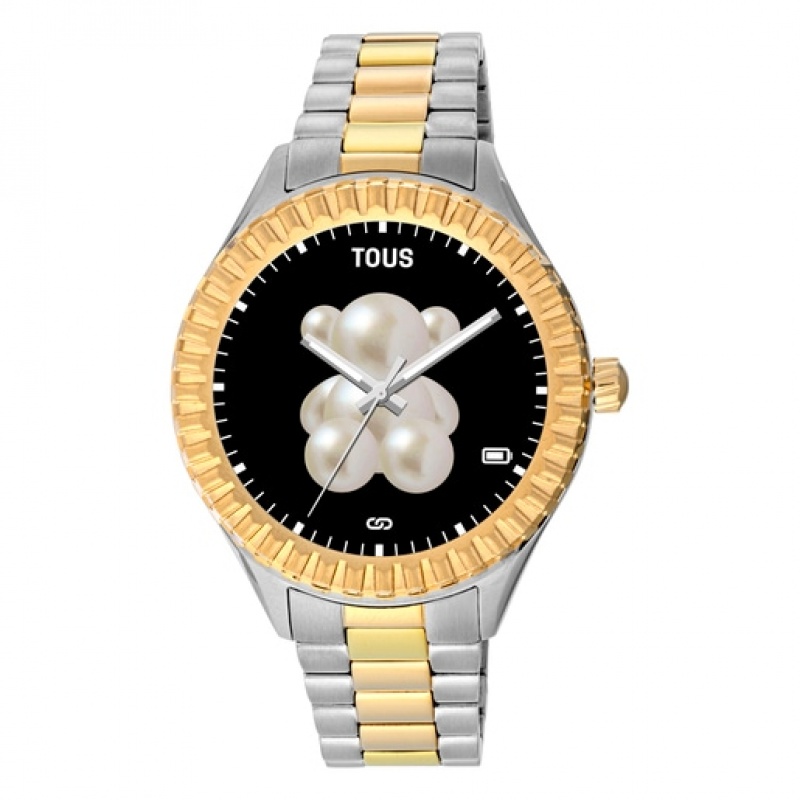 Tous T Bear Connect With Steel Steel Wristband Smartwatches Gold Silber | Österreich-PIAREW583