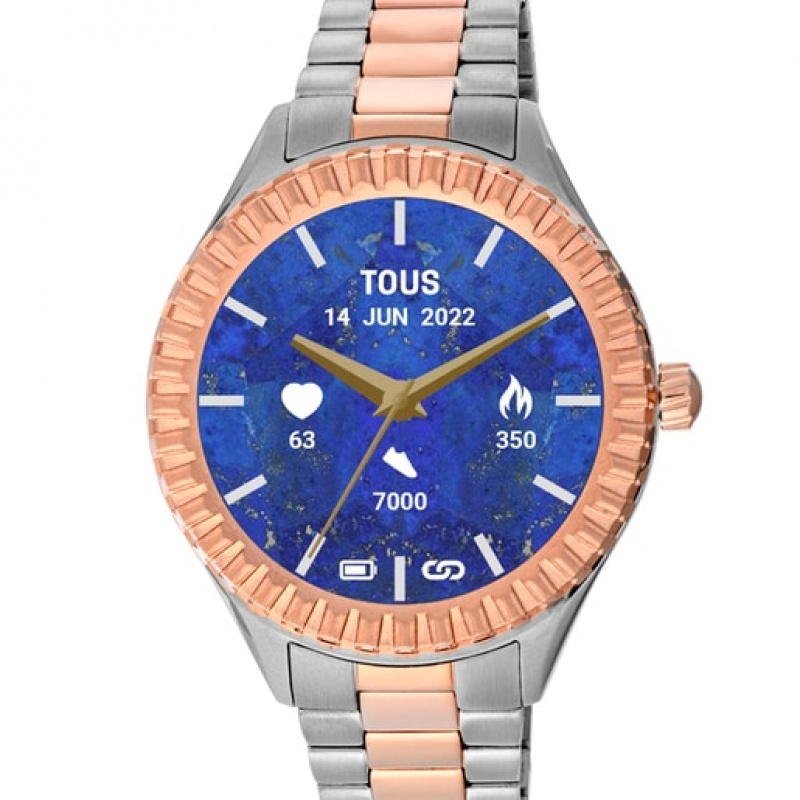 Tous T Bear Connect With Steel Steel Wristband Smartwatches Rosa Gold Silber | Österreich-TFSNJL524
