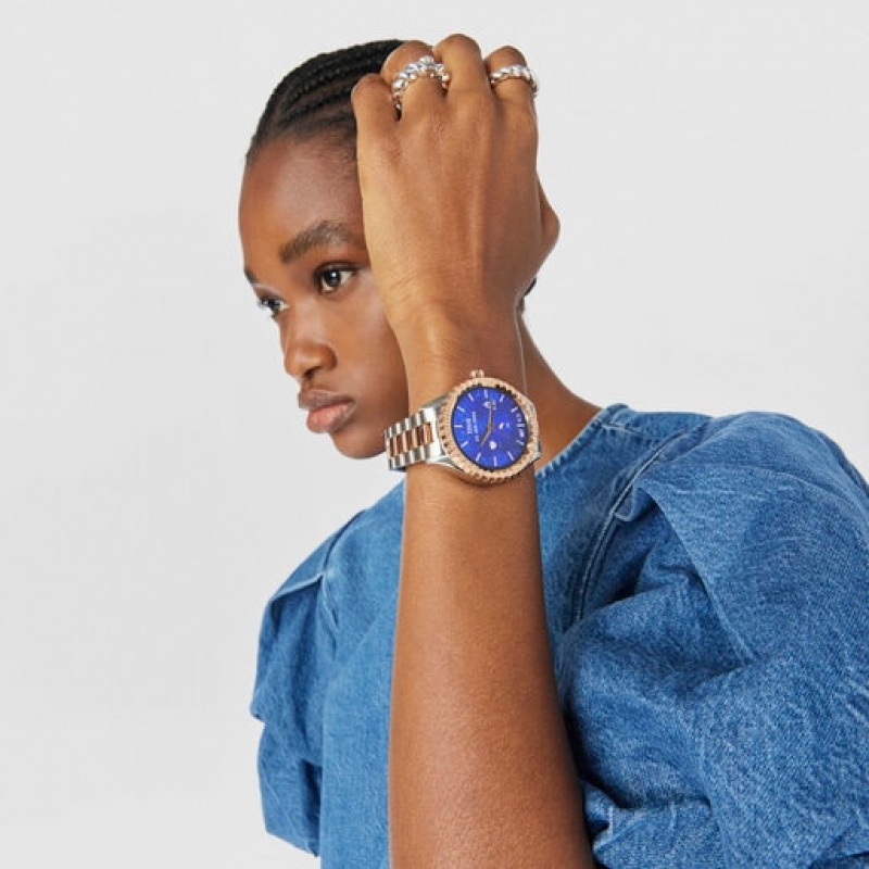Tous T Bear Connect With Steel Steel Wristband Smartwatches Rosa Gold Silber | Österreich-TFSNJL524