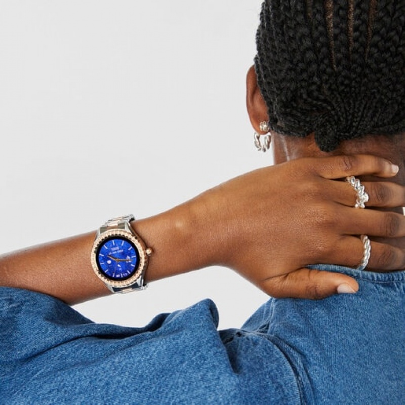 Tous T Bear Connect With Steel Steel Wristband Smartwatches Rosa Gold Silber | Österreich-TFSNJL524