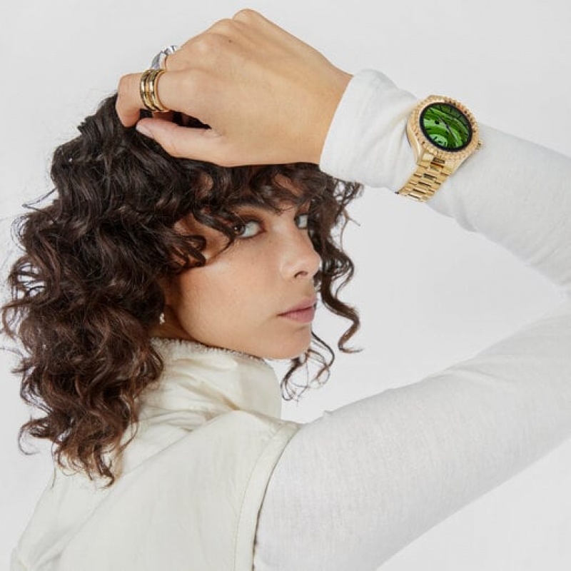 Tous T Bear Connect With Steel Wristband Smartwatches Gold Grün | Österreich-STKDWN491
