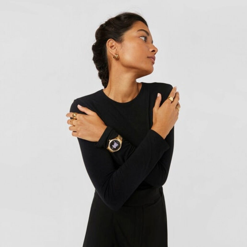 Tous T Shine Connect With Steel Wristband With Cubic Zirconias Smartwatches Gold | Österreich-VBSFXO605