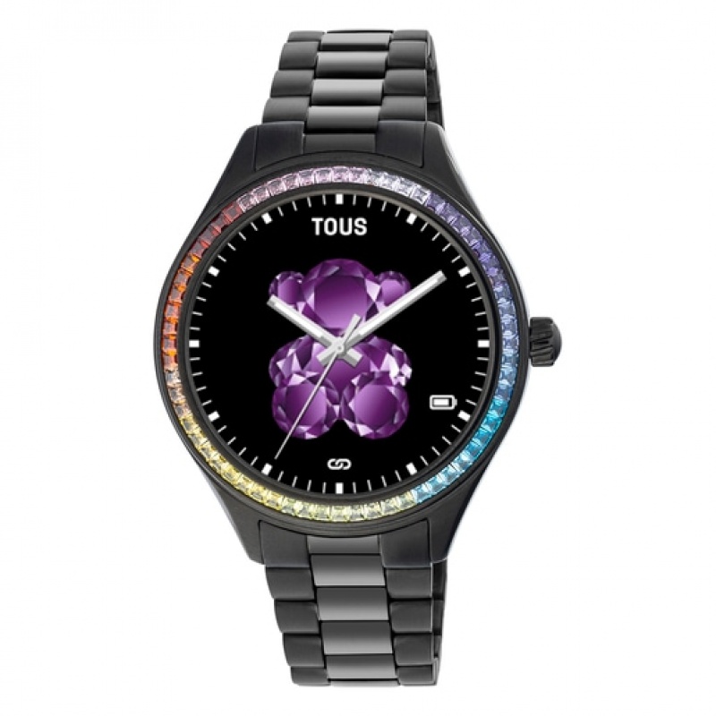 Tous T Shine Connect With Steel Wristband With Rainbow Cubic Zirconias Smartwatches Schwarz | Österreich-MTLRJU894