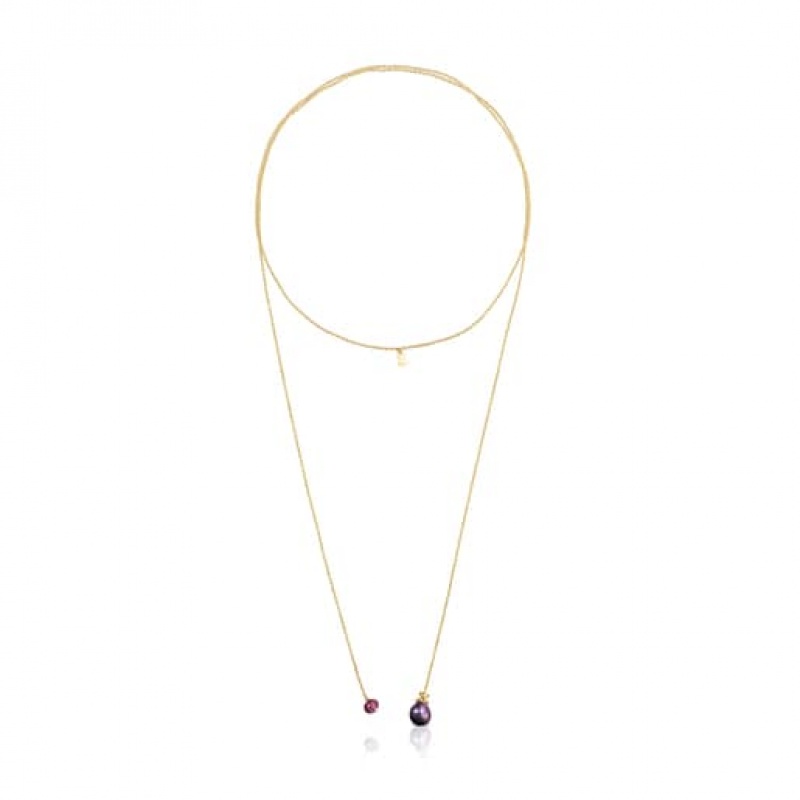 Tous Teddy Bear Gems Open With Pearl Halskette Gold | Österreich-PGRLMB423