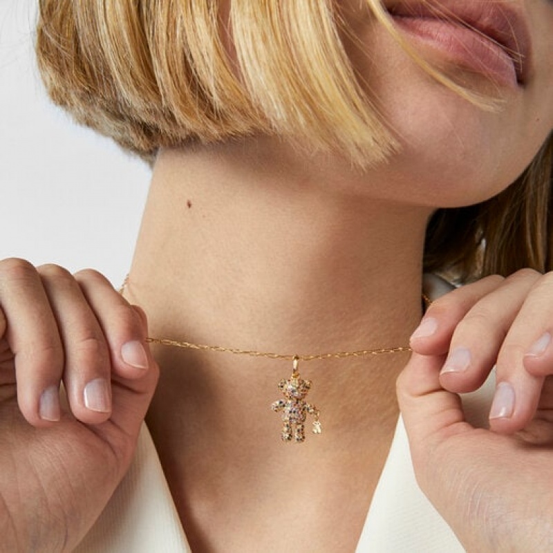 Tous Teddy Bear Gems With Sapphires Anhänger Gold | Österreich-NMPLDR962