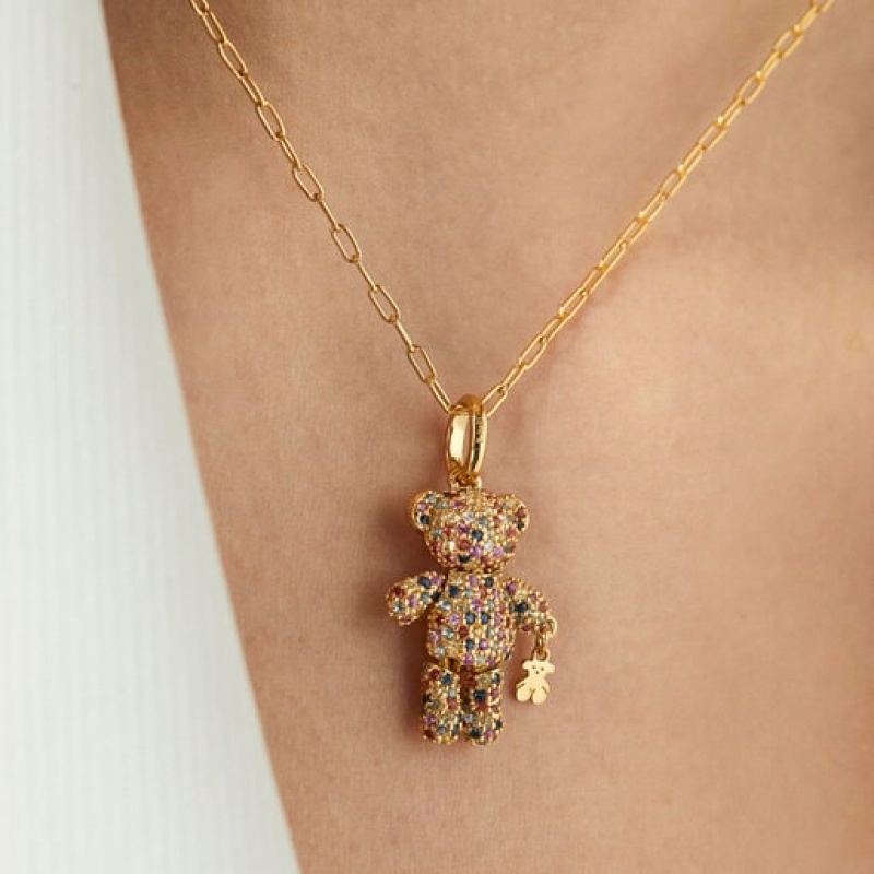 Tous Teddy Bear Gems With Sapphires Anhänger Gold | Österreich-NMPLDR962