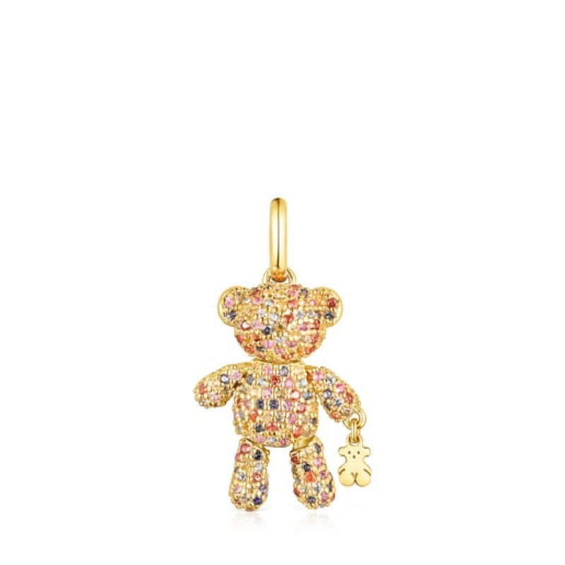 Tous Teddy Bear Gems With Sapphires Anhänger Gold | Österreich-NMPLDR962