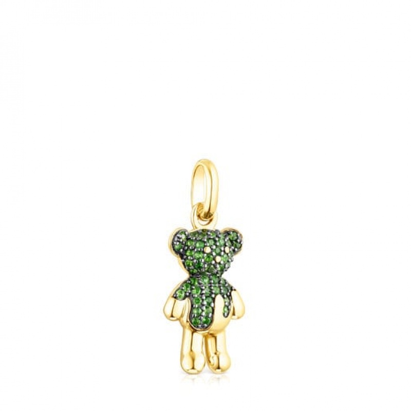 Tous Teddy Bear Splash With Chrome Diopside Anhänger Gold | Österreich-HCEMQO381