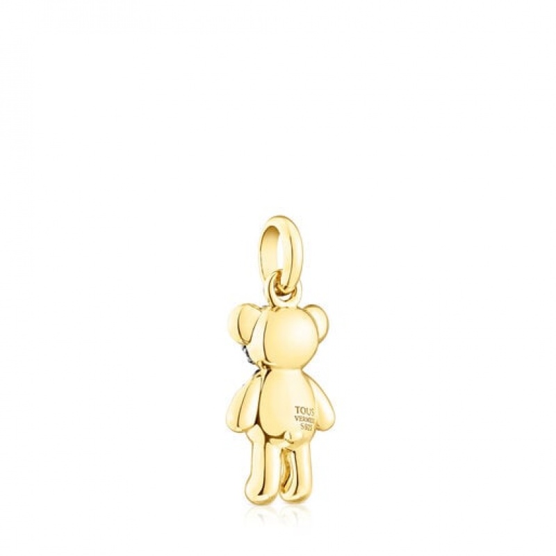 Tous Teddy Bear Splash With Smoky Quartz Anhänger Gold | Österreich-CJVEXL930