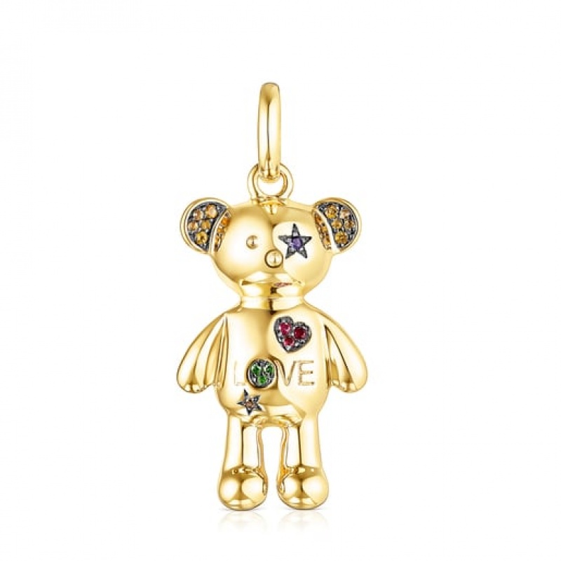 Tous Teddy Bear Stars With Gemstones Anhänger Gold | Österreich-WCEXGR529