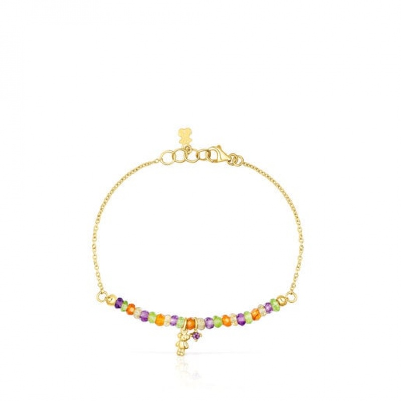 Tous Teddy Bear With Gemstones Armband Gold | Österreich-XRBDJI174