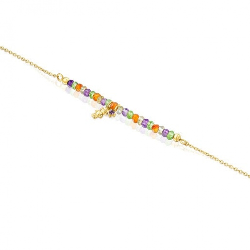 Tous Teddy Bear With Gemstones Armband Gold | Österreich-XRBDJI174